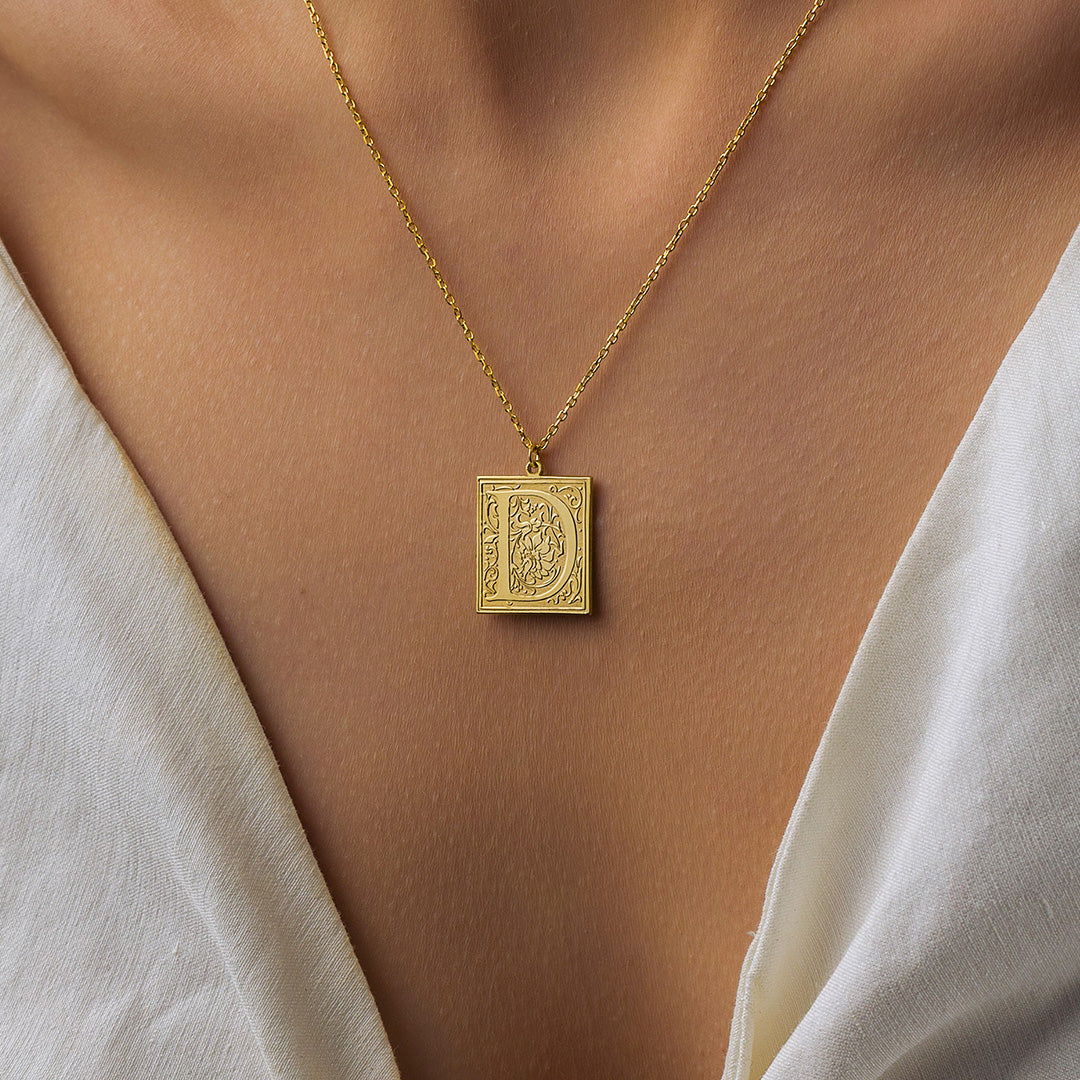 Çiçekli Harf Kolye