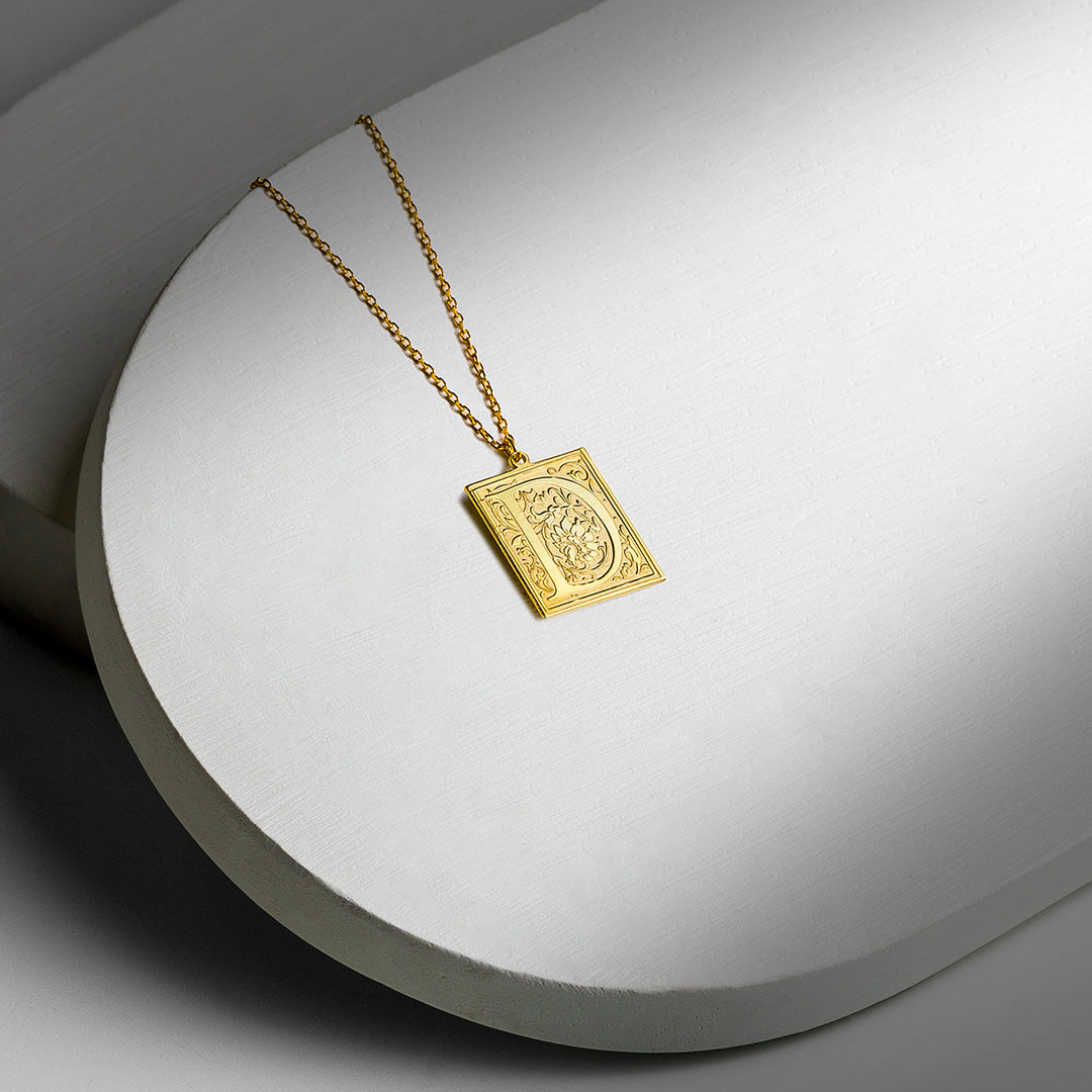 Çiçekli Harf Kolye